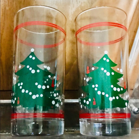 Two New Christmas Tree Drinking Glasses 6” High - Picture 2 of 16